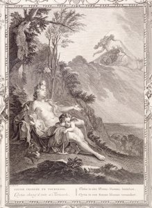 Clytia veranderd in een heliotroop, 1731 door Bernard Picart